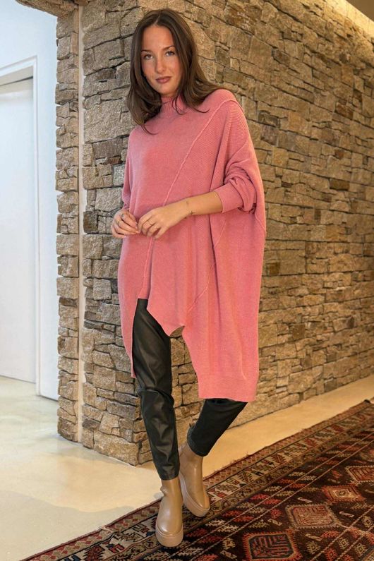 Paloma Oversized Grunge Knit Indian Rose